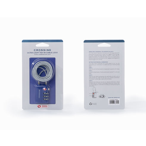 Crossing Ultra-Light TSA 3-Dial 1M Cable Lock
